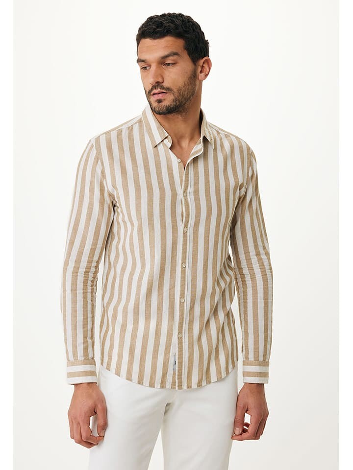 

Рубашка Mexx Modern fit, цвет beige/weiß