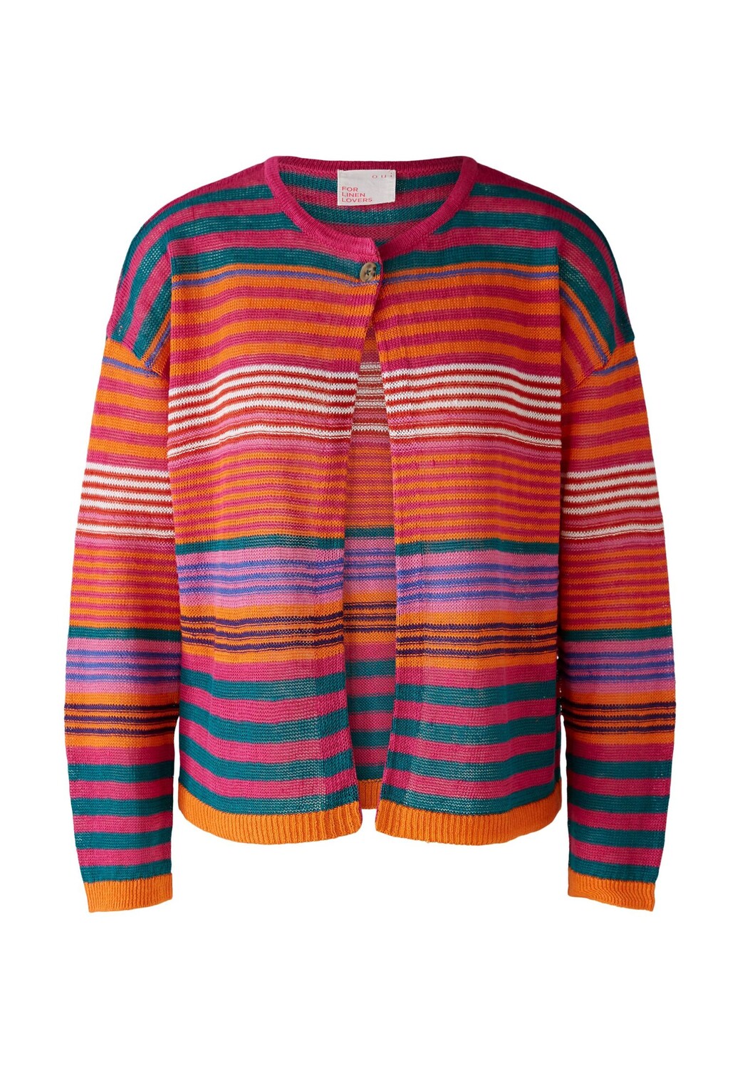 

Кардиган Oui Strickjacke 100% Leinen, розовый