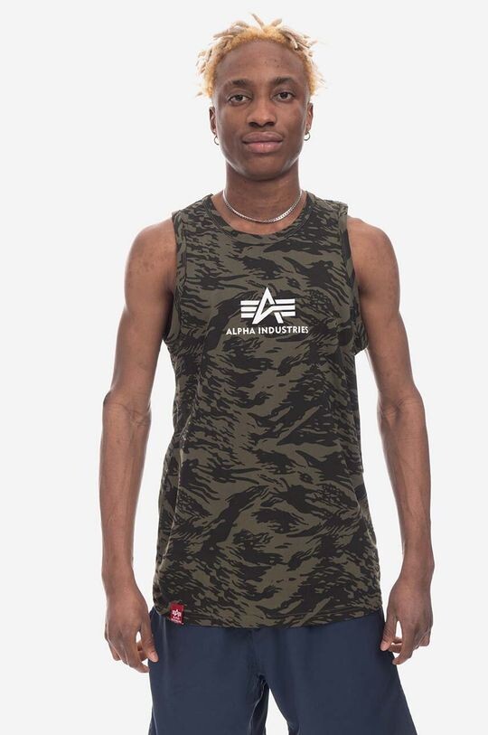 

Хлопковая футболка Basic Tank Camo Alpha Industries, зеленый
