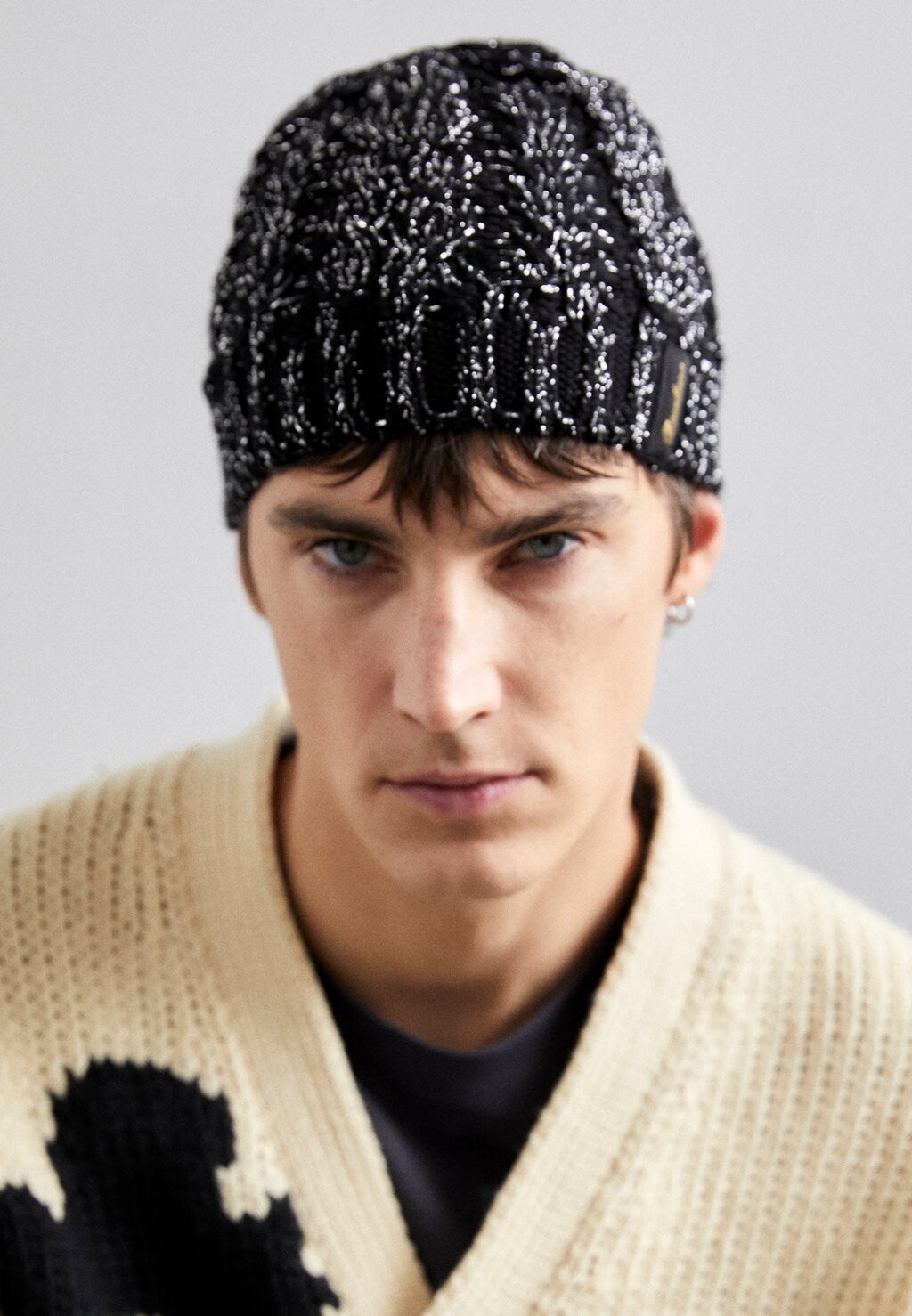 

Шапка Beani A Treccia Con Risvolto A Coste Unisex Borsalino, цвет nero/argento