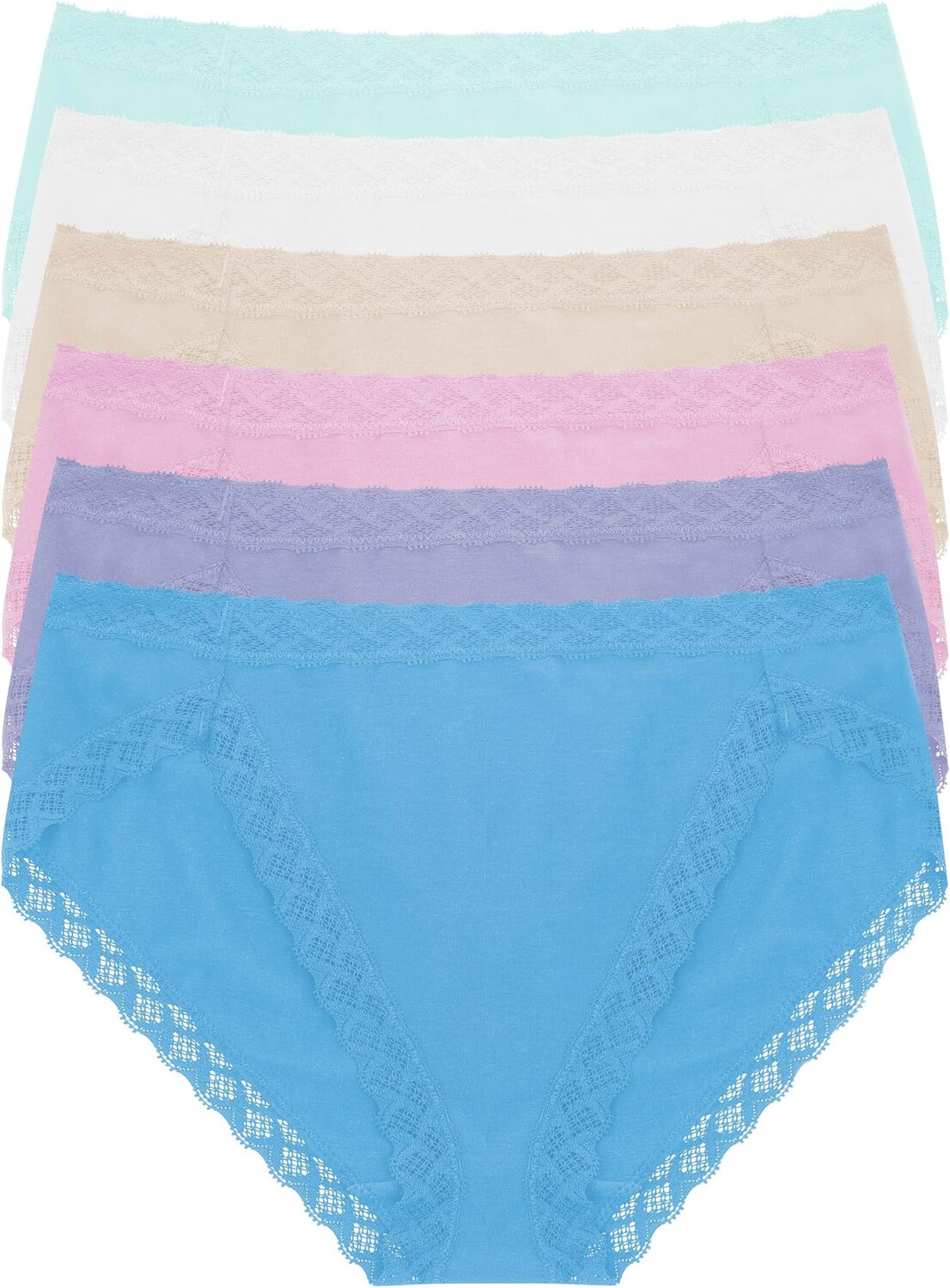 

Блаженство: французская вырезка, 6 шт. Natori, цвет Julep/White/Linen/Freesia/Bluebell/Retro Blue