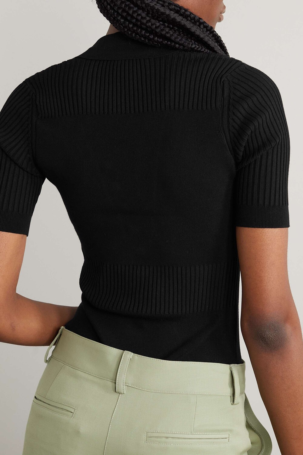 

JACQUEMUS боди Yauco в рубчик, черный