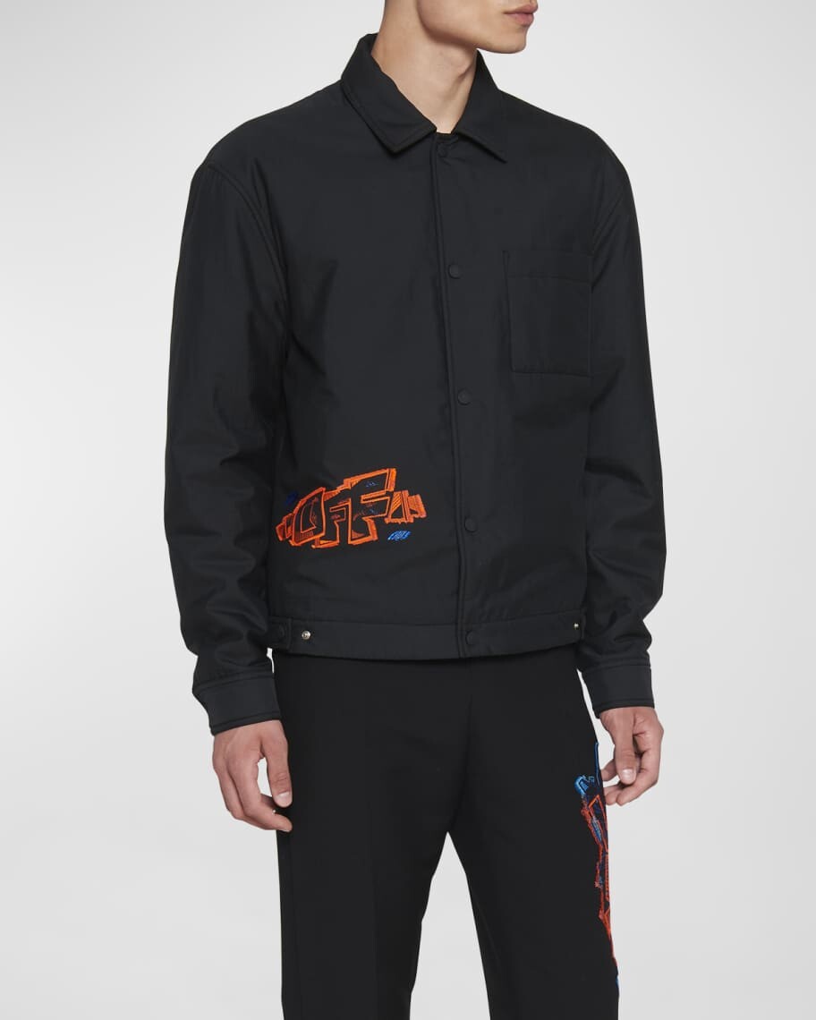 

Мужская куртка-рубашка с вышивкой Graffiti Coupe Off-White, Черный