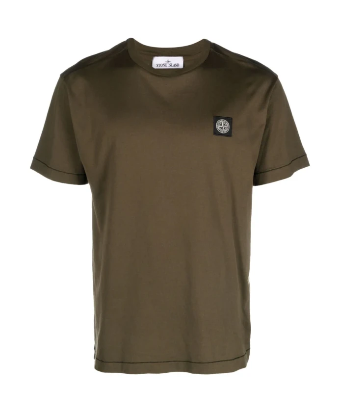 

Футболка и поло с ребристым вырезом Stone Island, зеленый