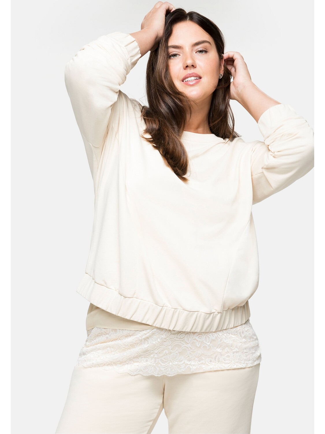 

Толстовка sheego Oversized, бежевый