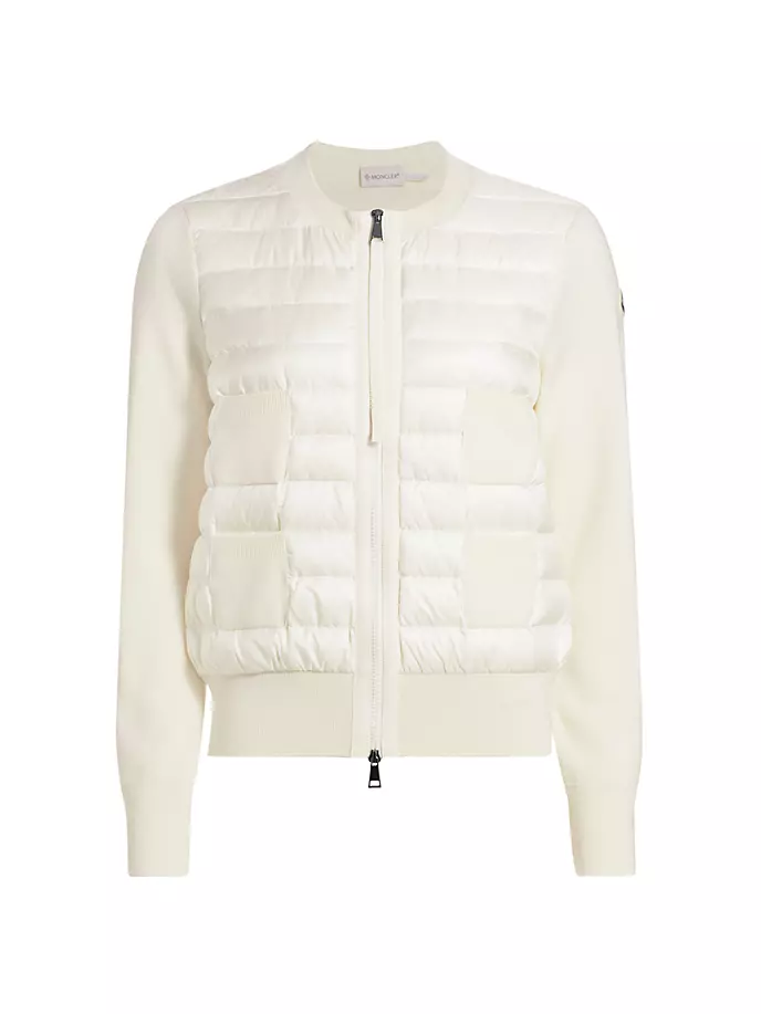 

Archivio Classico Шерстяной кардиган на молнии Moncler, белый