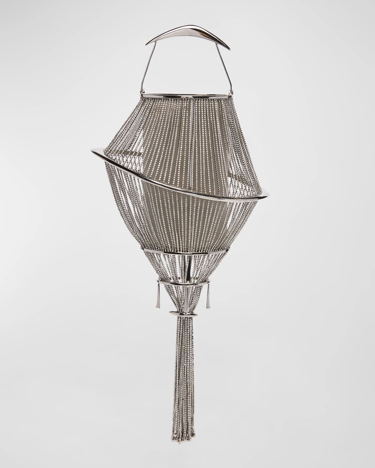

Сумка Lumiere с сетчатой ​​ручкой и кристаллами сверху Benedetta Bruzziches, цвет Crystal On Silver