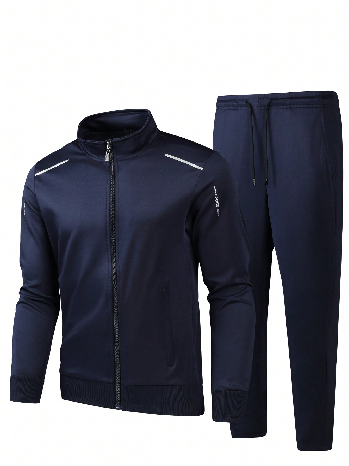 2023 зимний модный мужской спортивный костюм комплекты спортивной одежды хлопковая толстовка свитшот спортивные брюки костюм уличная бр Мужской осенне-зимний новый стиль, синий