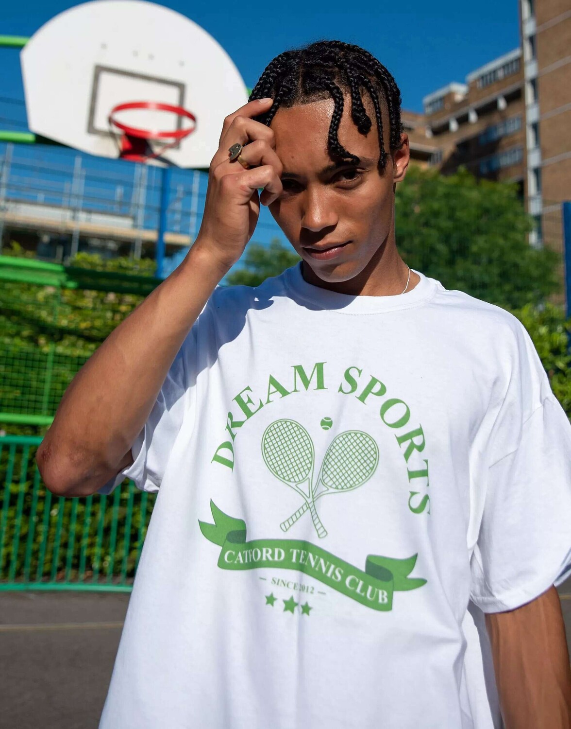 

Белая футболка с короткими рукавами DBDNS Dream Sports Tennis Club Dream But Do Not Sleep, Белый