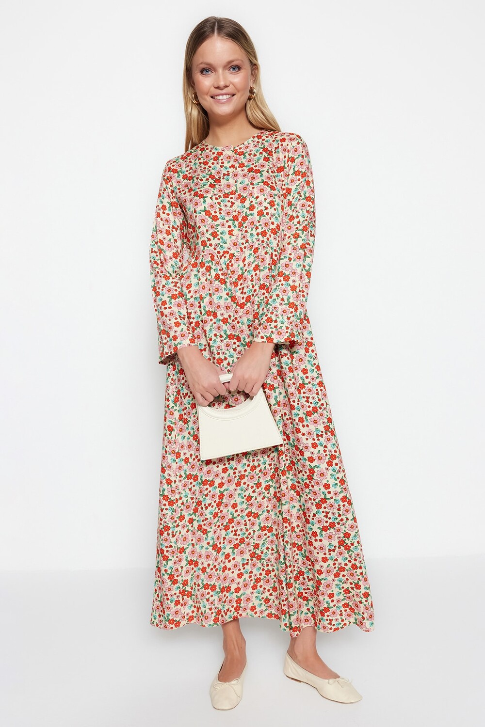 

Платье - Многоцветный - Базовый Trendyol Modest, разноцветный