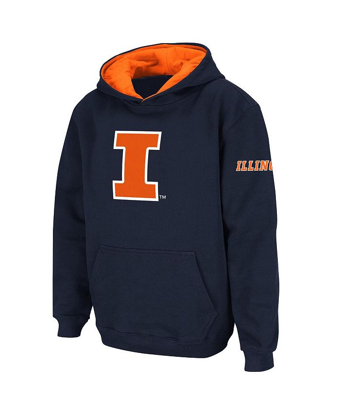 цена Темно-синий пуловер с капюшоном и большим логотипом Big Boys Illinois Fighting Illini Stadium Athletic, синий