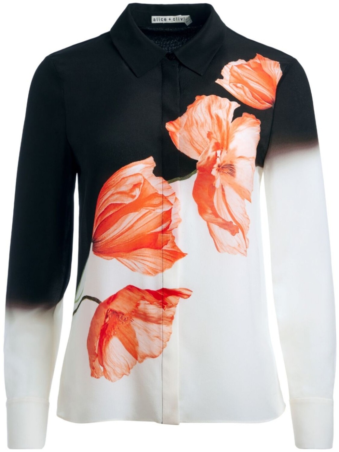 

Шелковая рубашка Brady alice + olivia, черный