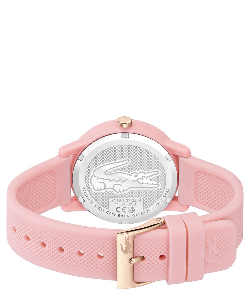 Женские кварцевые аналоговые силиконовые часы Lacoste 12.12 розового цвета, розовый