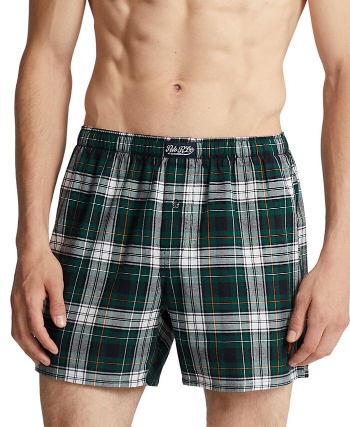 

Мужские фланелевые боксеры, окрашенные в пряже Polo Ralph Lauren, цвет Birchwood Plaid With Basic Gold Pp
