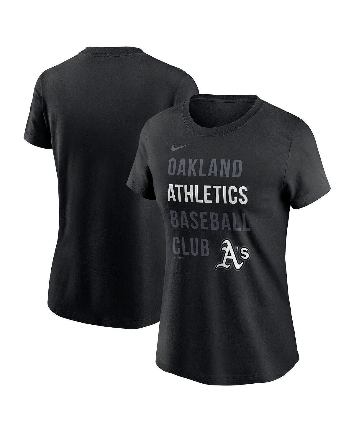 

Женская черная футболка бейсбольного клуба Oakland Athletics Nike, черный