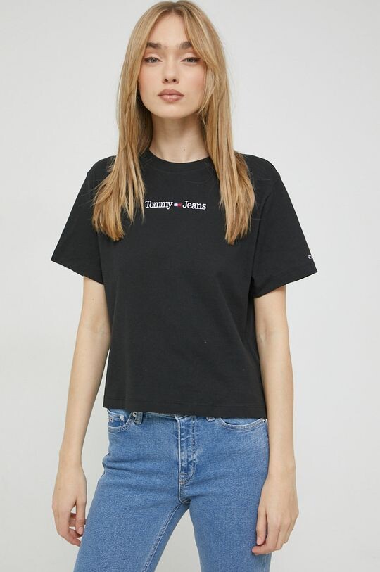 

Хлопковая футболка Tommy Jeans, черный