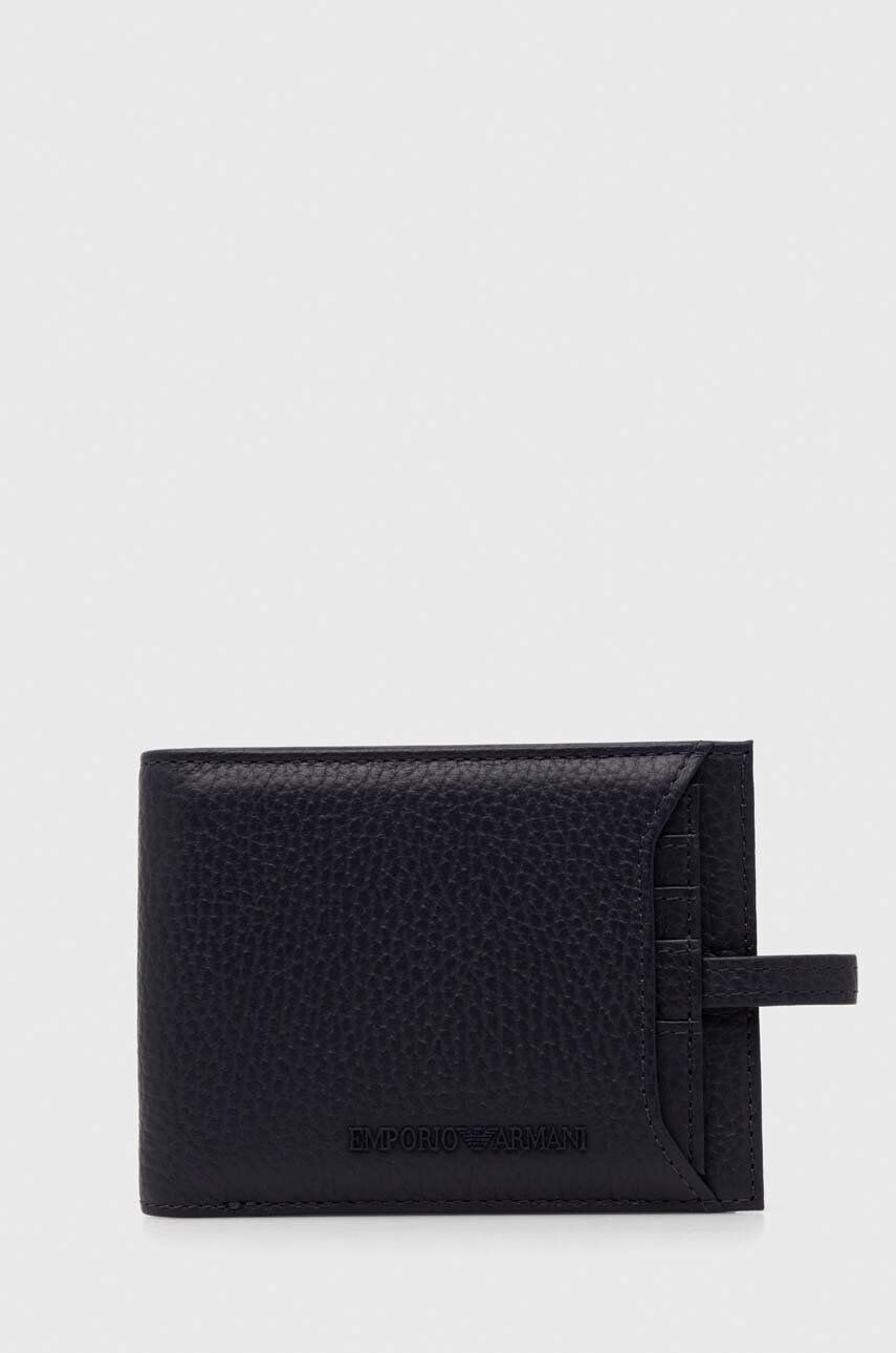 

Кожаный кошелек Emporio Armani, темно-синий