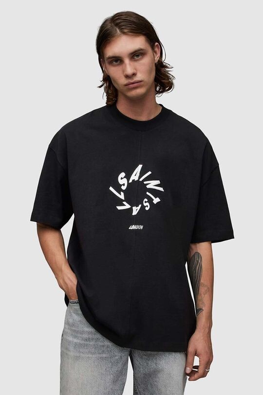 

Хлопковая футболка Halo AllSaints, черный