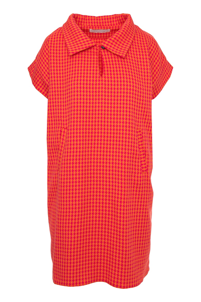 Клетчатое платье из хлопка Larisa Dragna, оранжевый