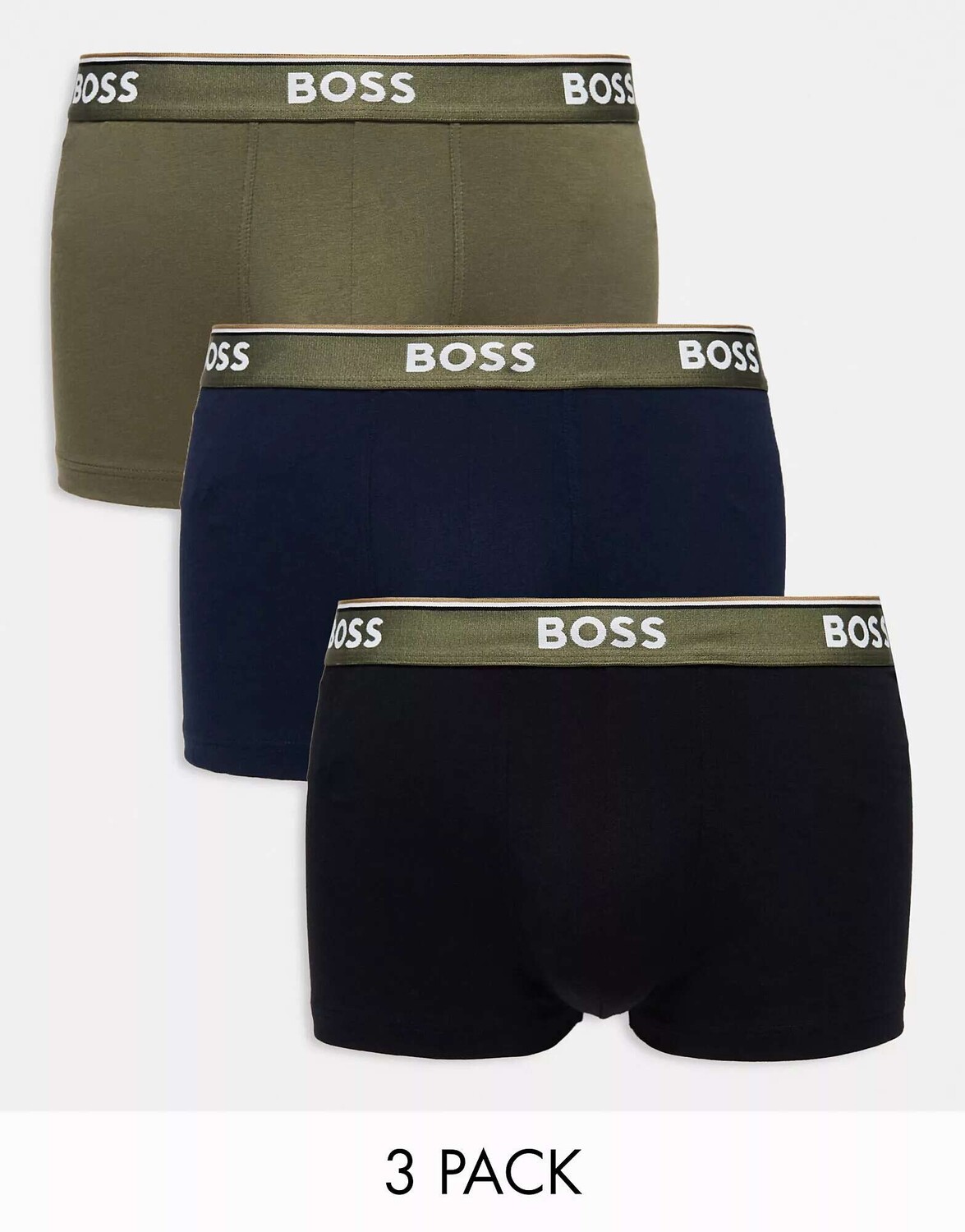 

Три пары плавок Boss Bodywear power черного, зеленого и синего цветов