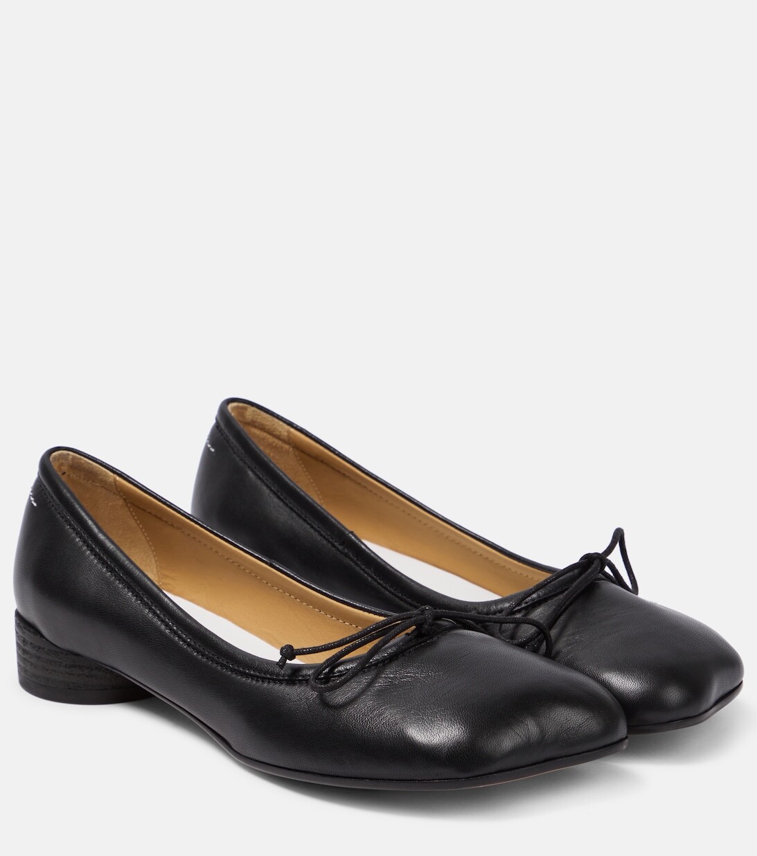 

Кожаные балетки MM6 Maison Margiela, черный