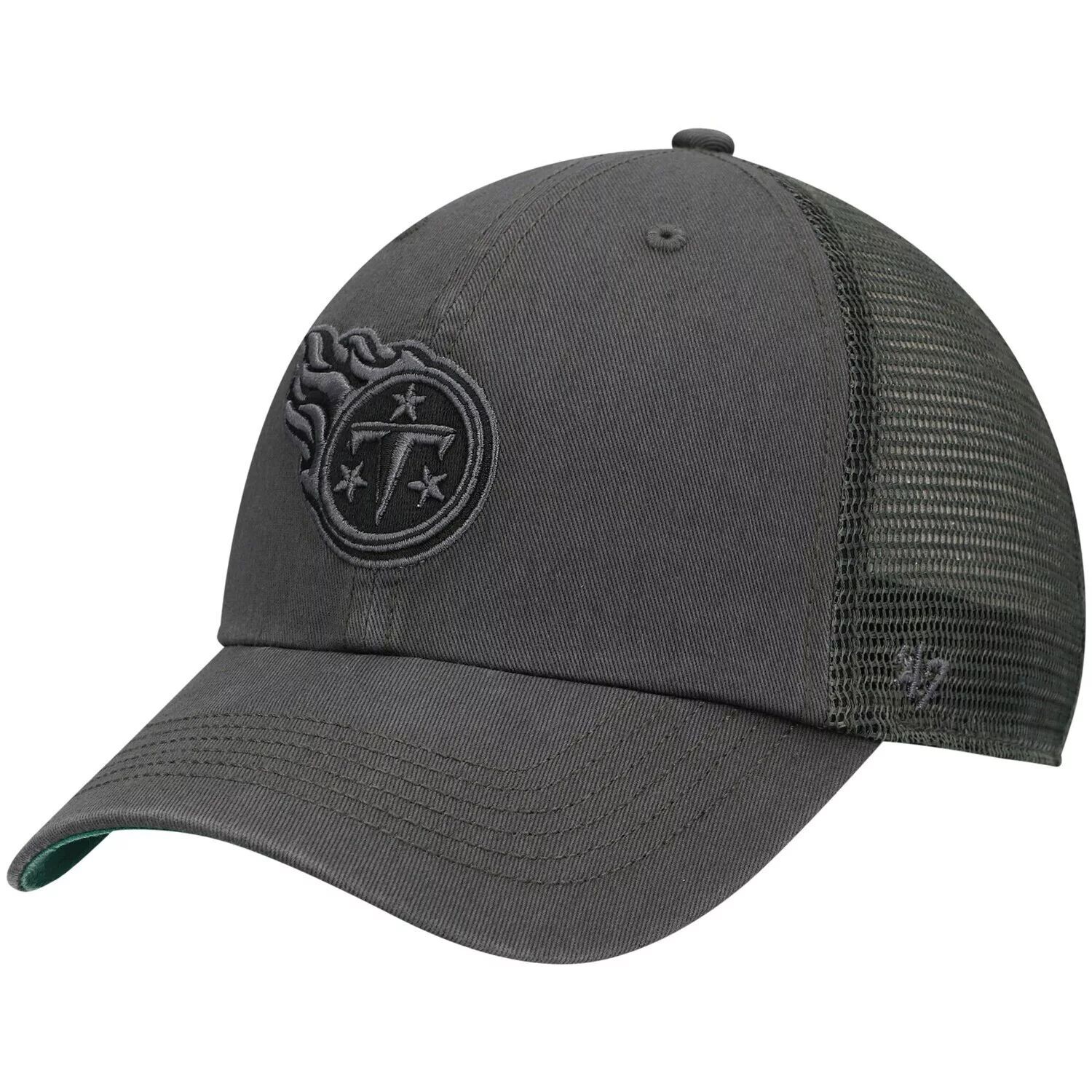

Мужская угольная кепка Tennessee Titans Trawler Clean Up Trucker Snapback '47