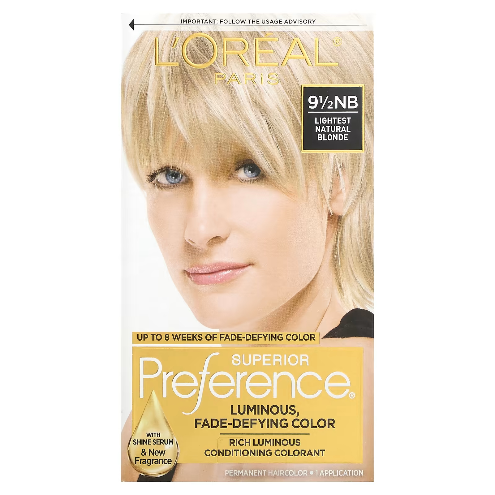 Краска для волос L'Oréal Superior Preference Luminous Fade-Defying Color 9 1/2 NB светлый натуральный блондин фото