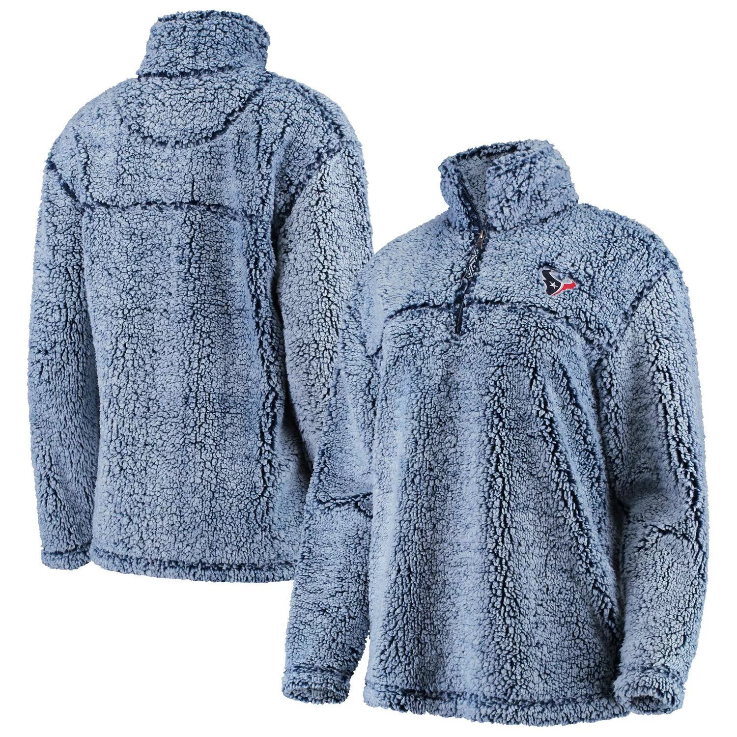 

Женский серый пуловер G-III 4Her by Carl Banks Houston Texans Sherpa с молнией четверть четверти G-III