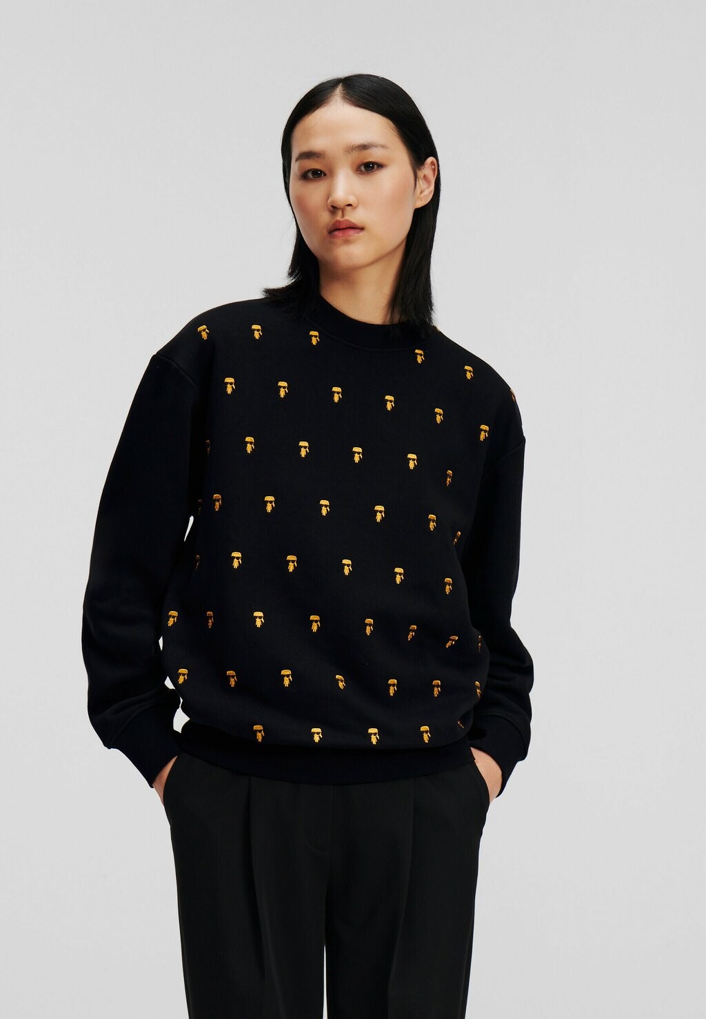 

Толстовка С ПРИНТОМ IKONIK EMBROIDERED KARL LAGERFELD, черный