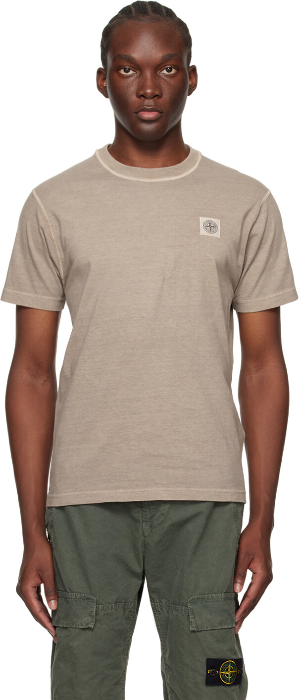 

Серая футболка с нашивками Stone Island, цвет Dove grey
