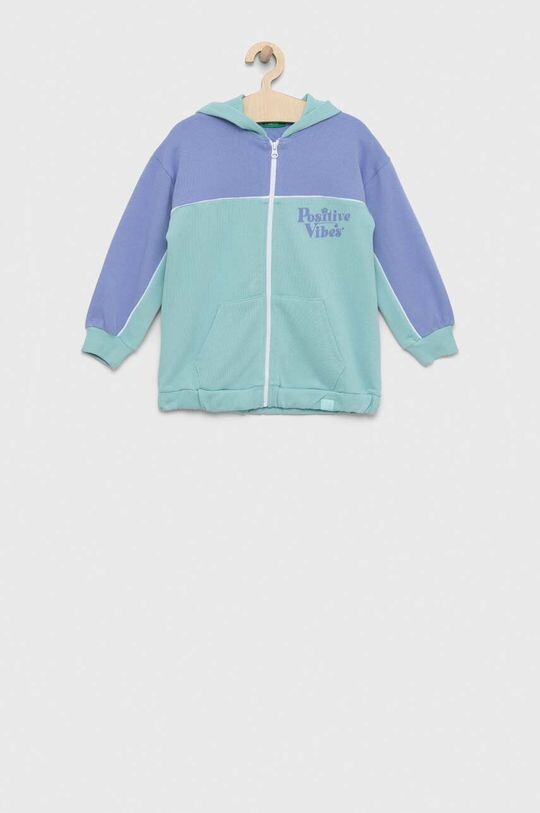 

Детская хлопковая толстовка United Colors of Benetton, бирюзовый