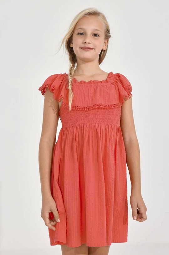 Детское хлопковое платье Mayoral, розовый mayoral детское хлопковое платье розовый