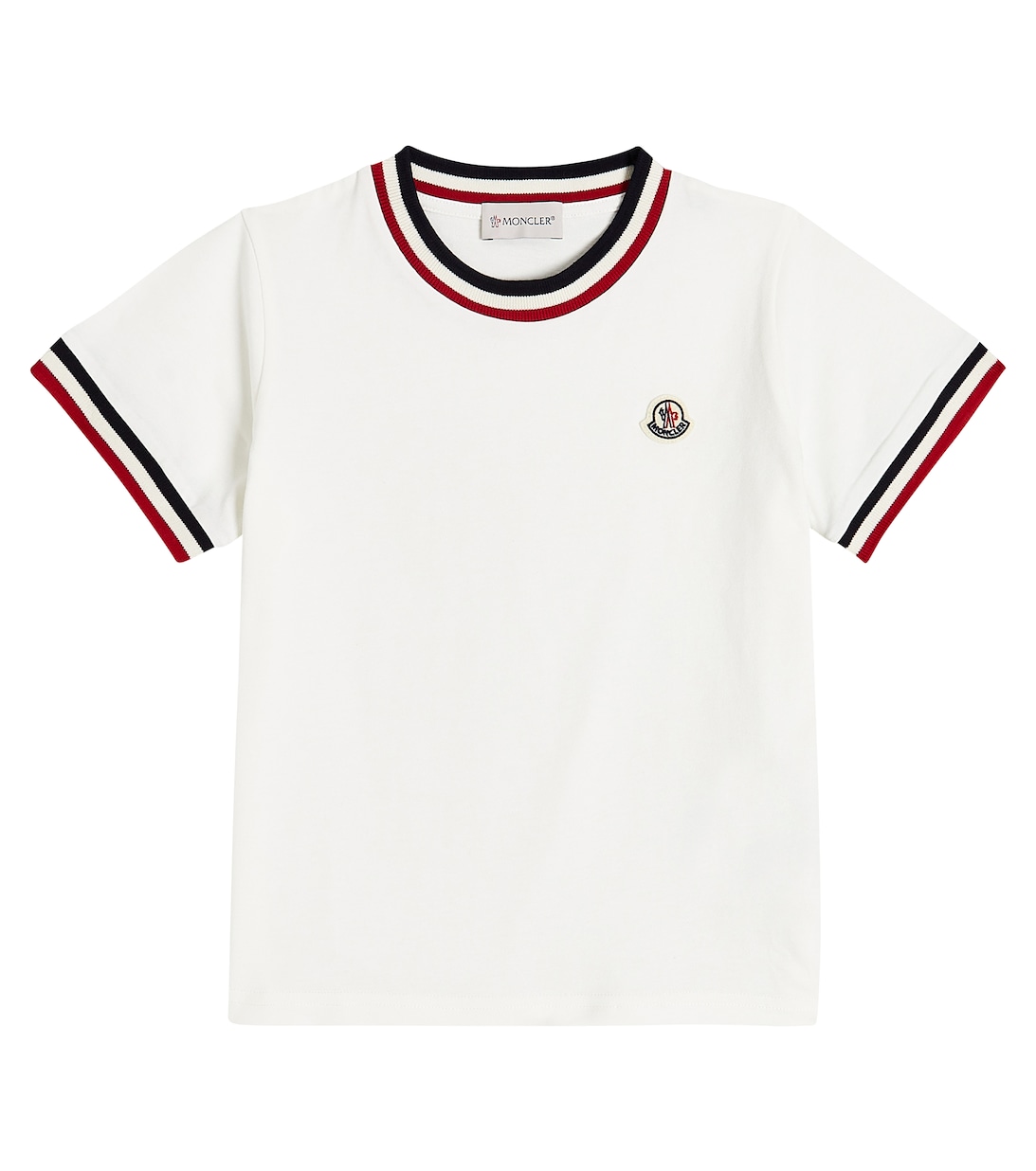 Хлопковая футболка с логотипом Moncler Enfant, белый