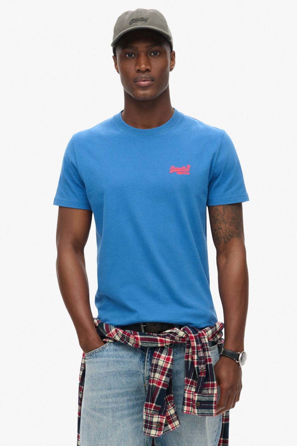 

Винтажная вышитая футболка Superdry, синий