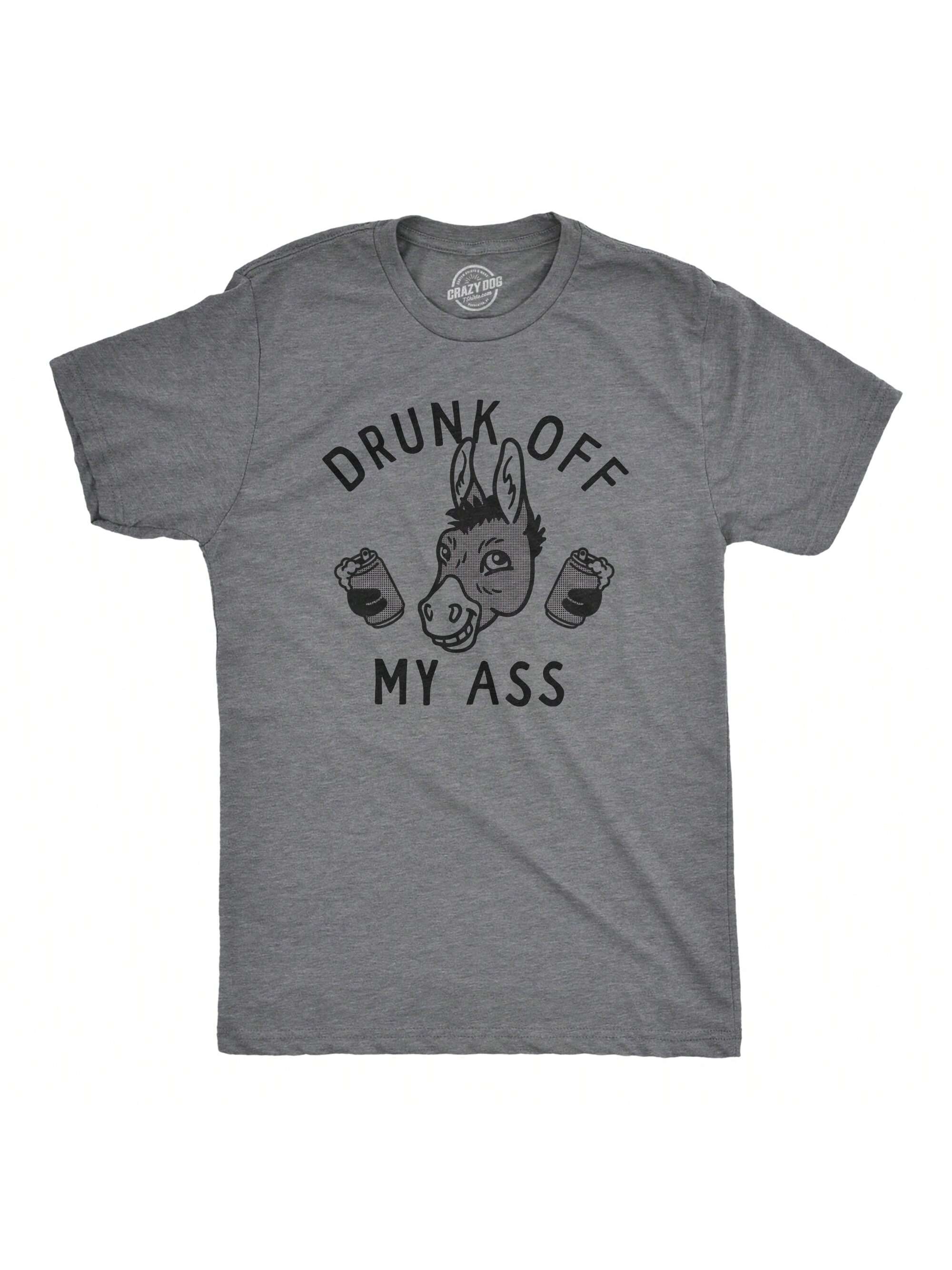 Мужская футболка Crazy Dog Tipsy Off My, темно-серый ластик joke