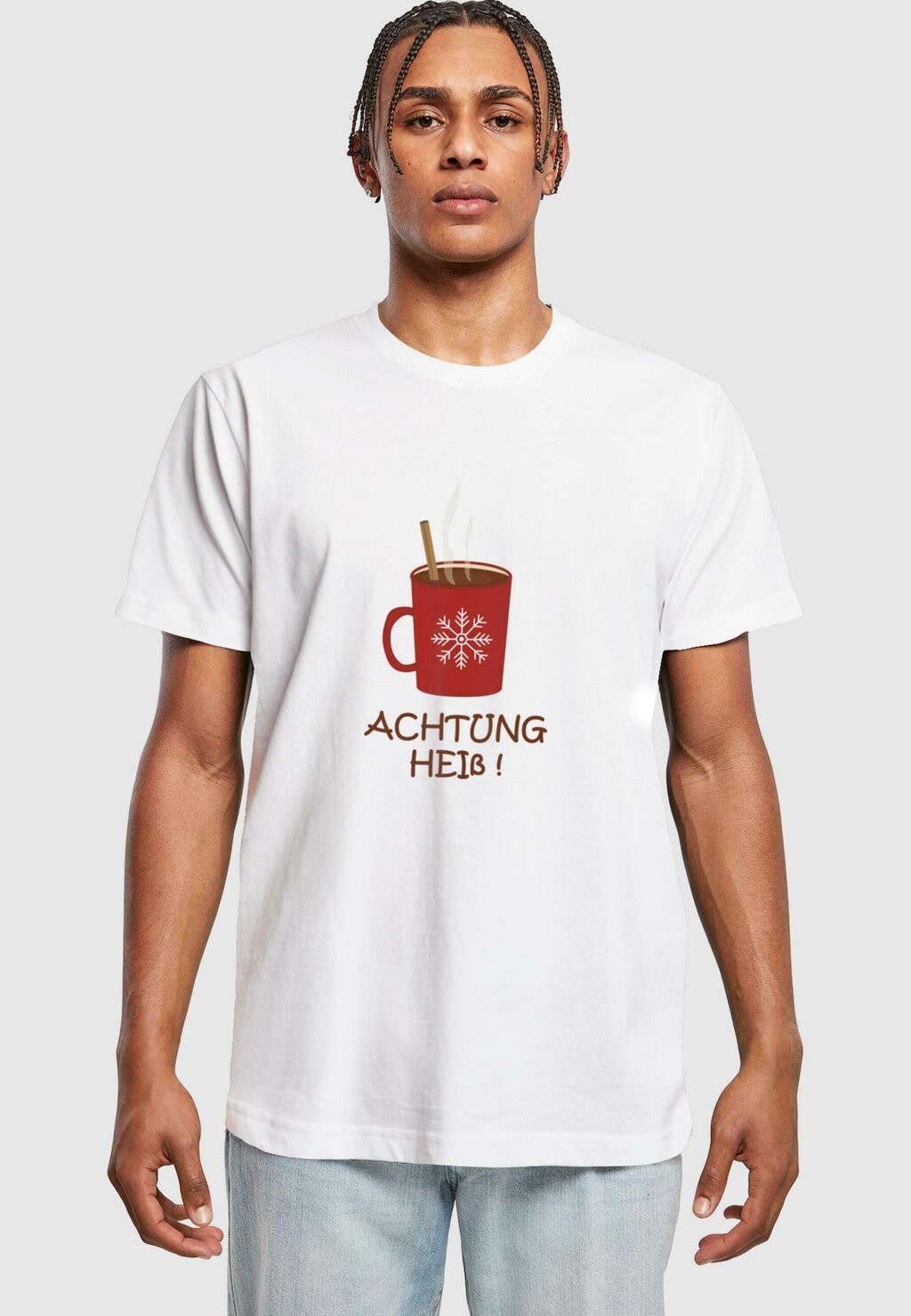 

Футболка с принтом ACHTUNG HEISS ROUND NECK Merchcode, цвет white