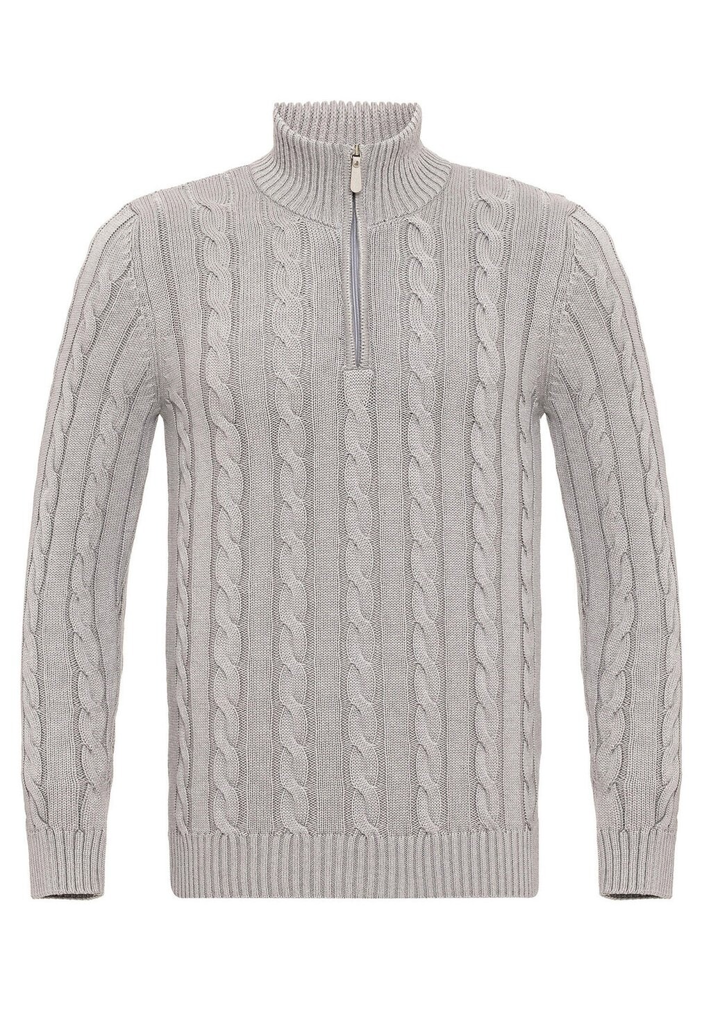 

Свитер Cable Half Zipper Felix Hardy, цвет light grey