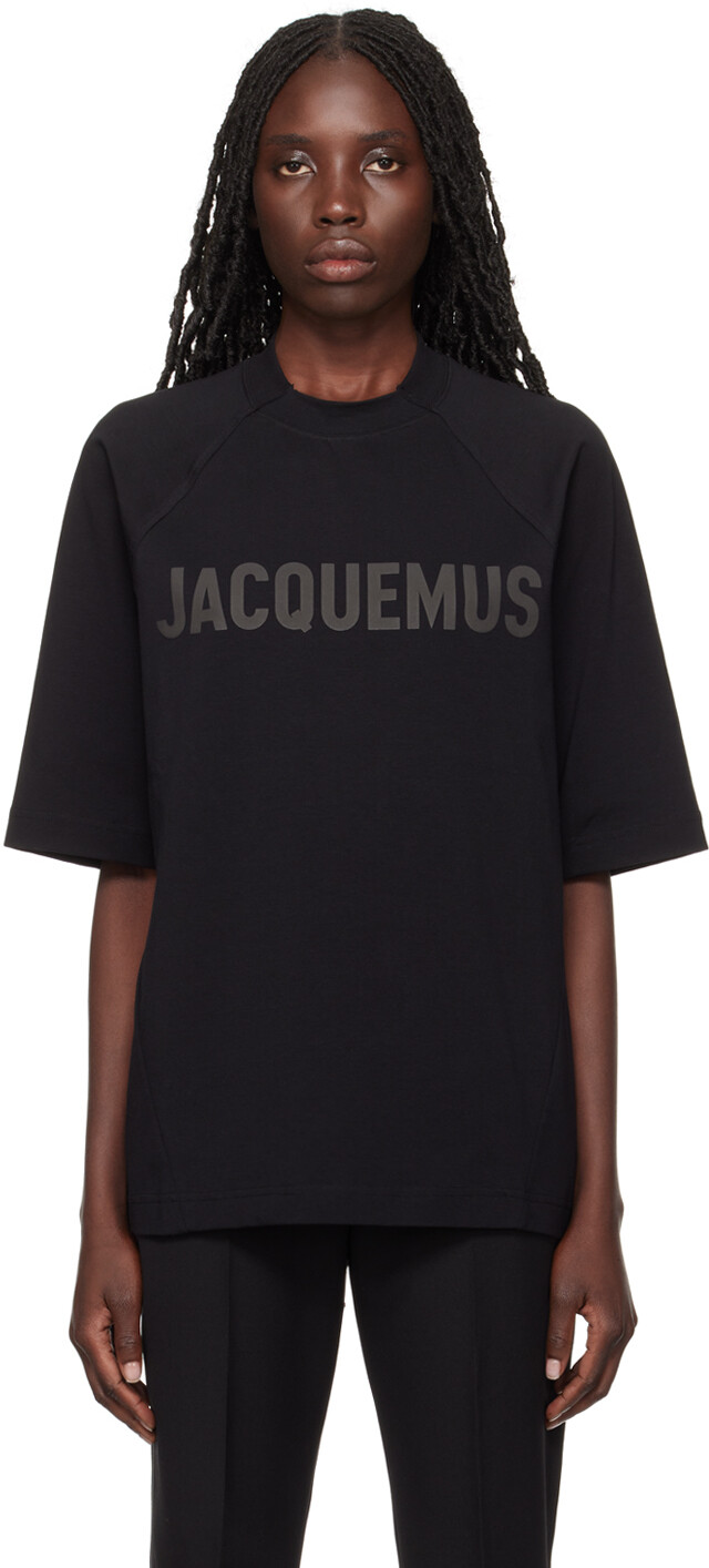 

Черная футболка Les Classiques 'Le t-shirt Typo' Jacquemus, цвет Black