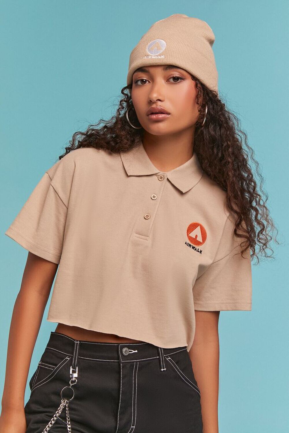 

Укороченная рубашка-поло Airwalk Forever 21, бежевый