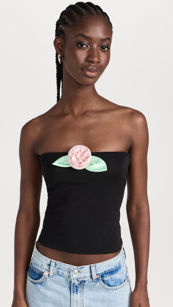 

Топ Sandy Liang Clips Strapless, черный
