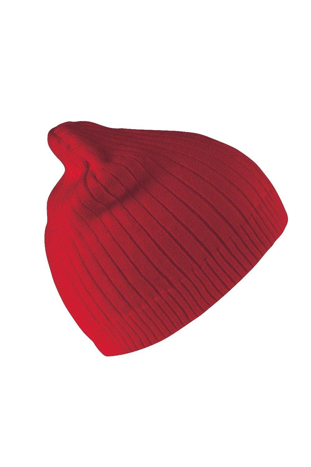 Зимняя шапка-бини из плотного хлопка двойной вязки Result, красный шапка детская cariba двойная 9048 19 размер 48