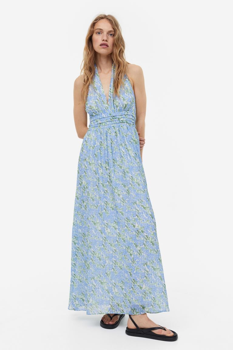 

Длинное платье с бретелькой на шее H&M