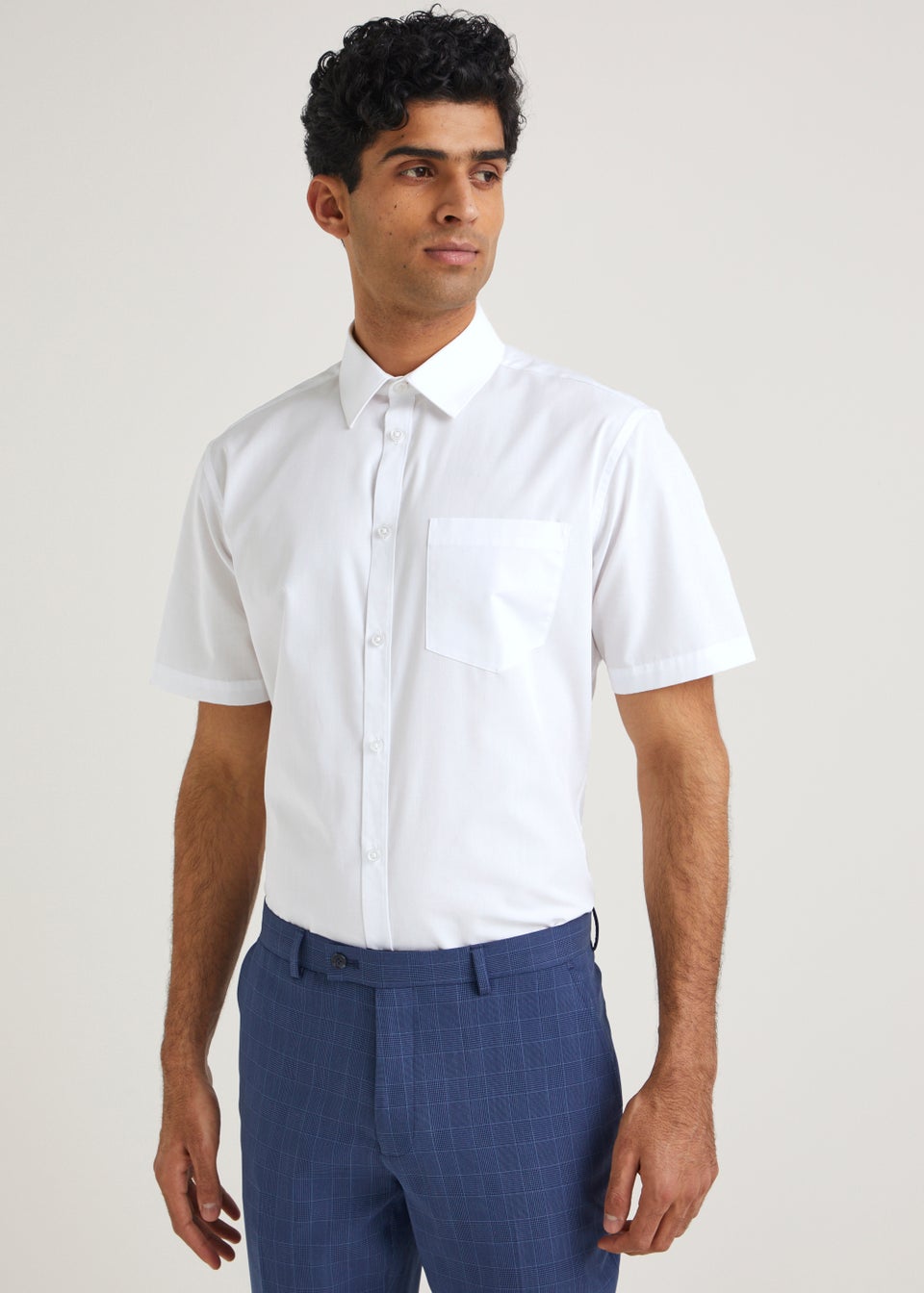 Taylor & Wright Белая рубашка стандартного кроя с короткими рукавами Easy Care, белый