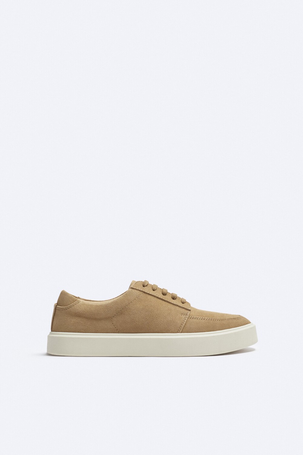 

Кроссовки из замши с разделками с деталями moc Zara, бежевый