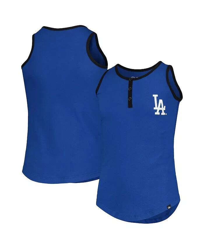 Майка Big Girls Royal Los Angeles Dodgers Henley New Era, синий