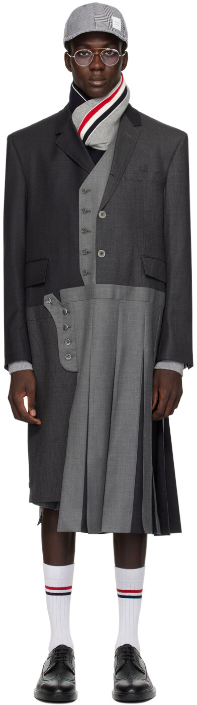 

Серое пальто со вставками Thom Browne