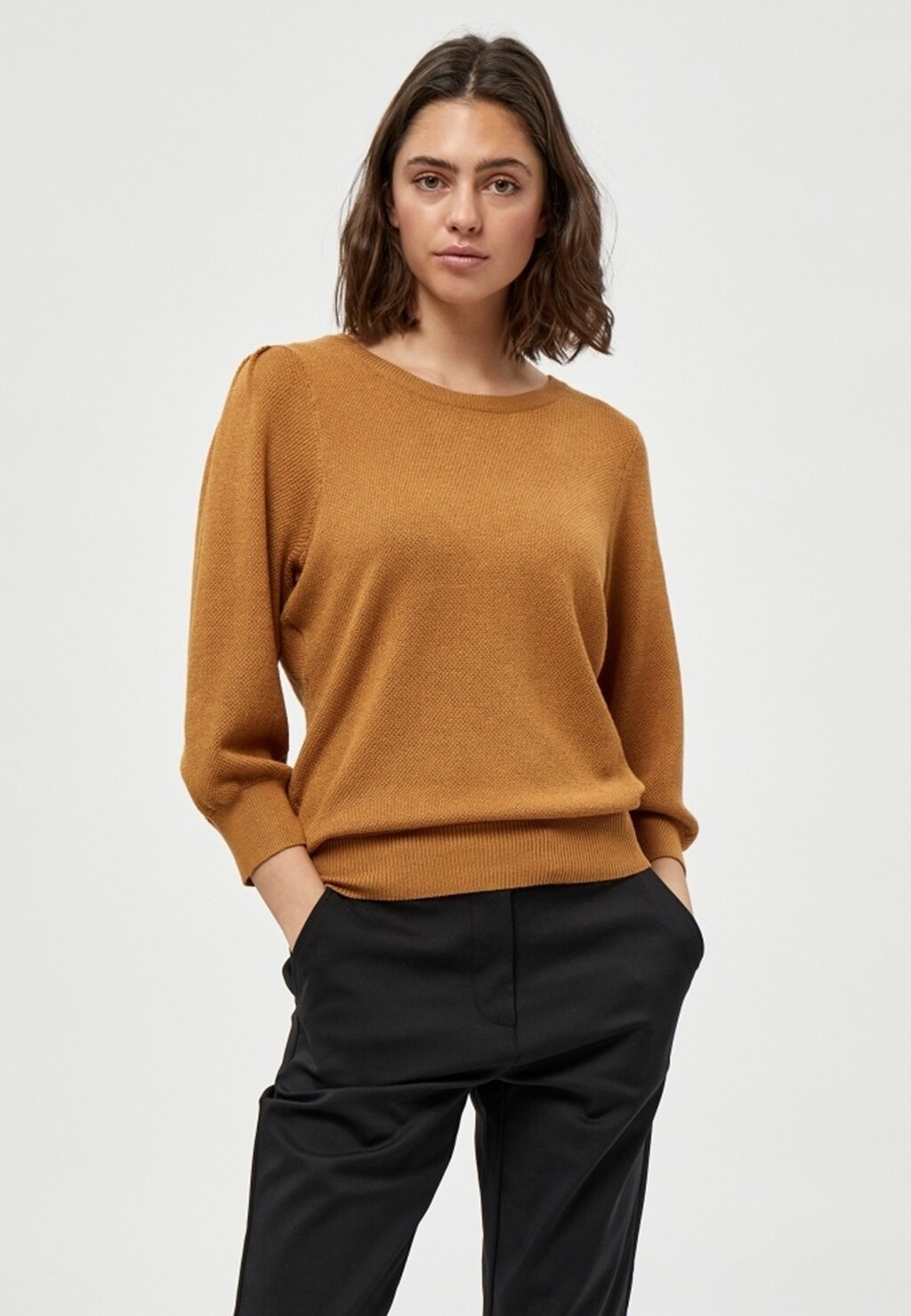 

Свитер PEPPERCORN Tana Pearl 3/4 Sleeve, темно-коричневый