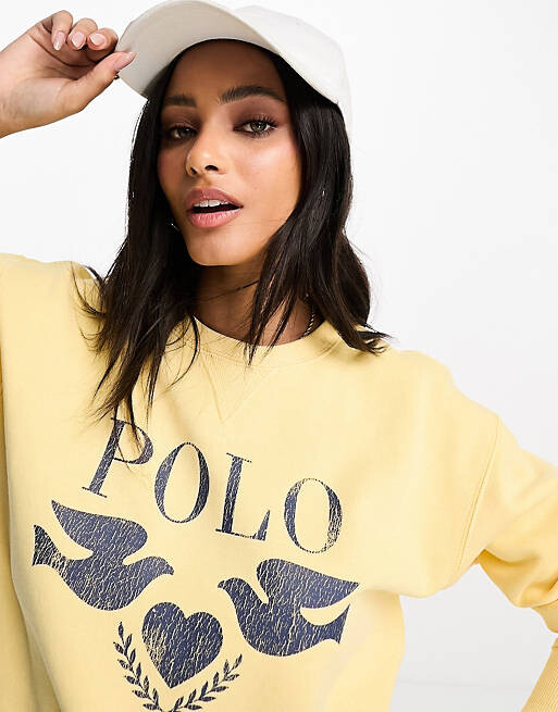 

Желтая толстовка с логотипом спереди Polo Ralph Lauren