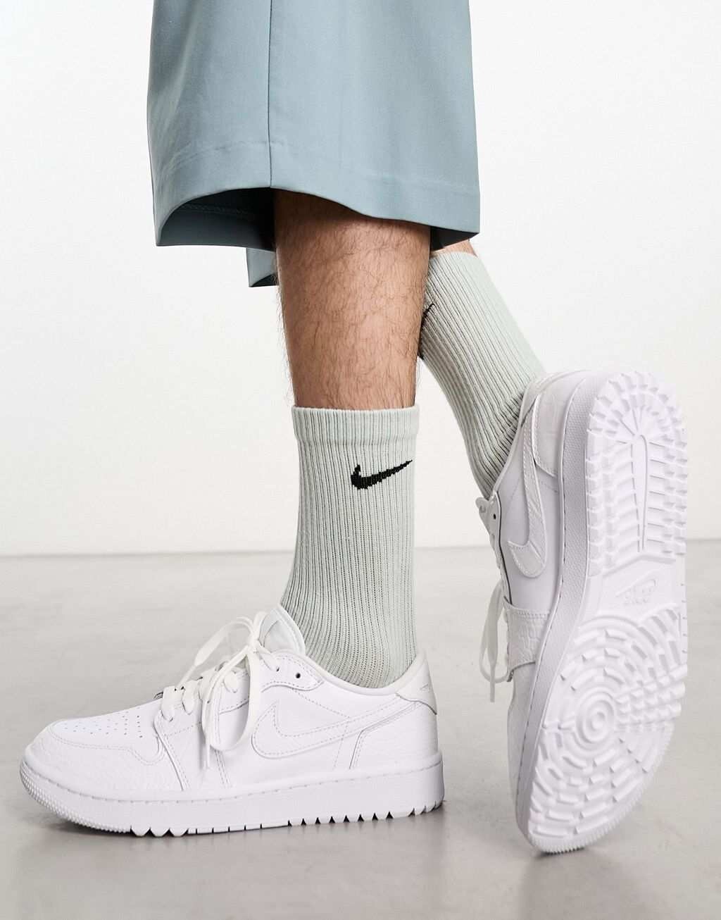 

Тройные белые низкие кроссовки Nike Golf Air Jordan 1