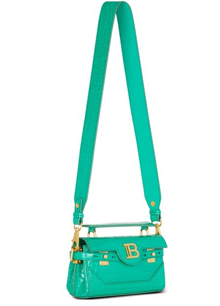

Сумка B-Buzz 19 из кожи с крокодиловым принтом Balmain, зеленый